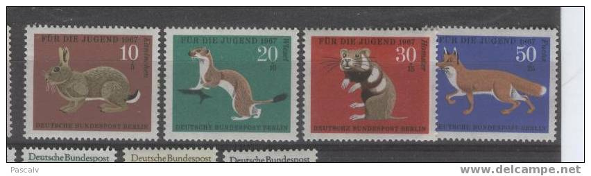 Berlin Yvert 267 / 270 Série Complète Neuve ** MNH Luxe Animaux à Fourrure Lapin Hermine Hamster Renard - Roditori