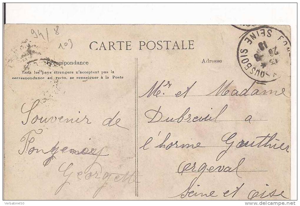 94..FONTENAY SOUS BOIS..RUE DU  FORT....GRAINES ISSUES FOURRAGE..RESTAURANT " A LA FAMILLE"..2 SCANS..1918 - Fontenay Sous Bois