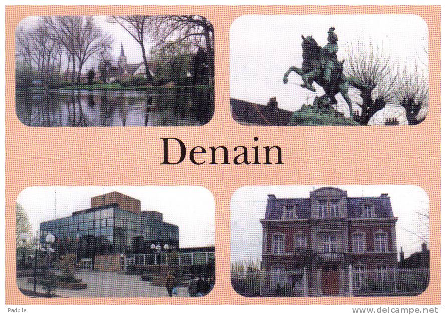 Carte Postale 59. Denain Jean Bart  L'école D'arts Plastiques L´église La Mairie Trés Beau Plan - Denain