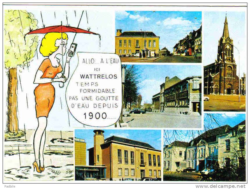 Carte Postale 59.  Wattrelos Sous Le Parapluie Trés Beau Plan - Wattrelos