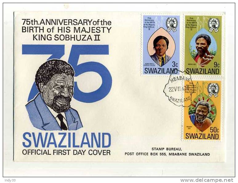 -  SWAZILAND 1968 .... FDC 75° ANNIVERSARY  1974 . CACHET 1er JOUR - Swaziland (1968-...)