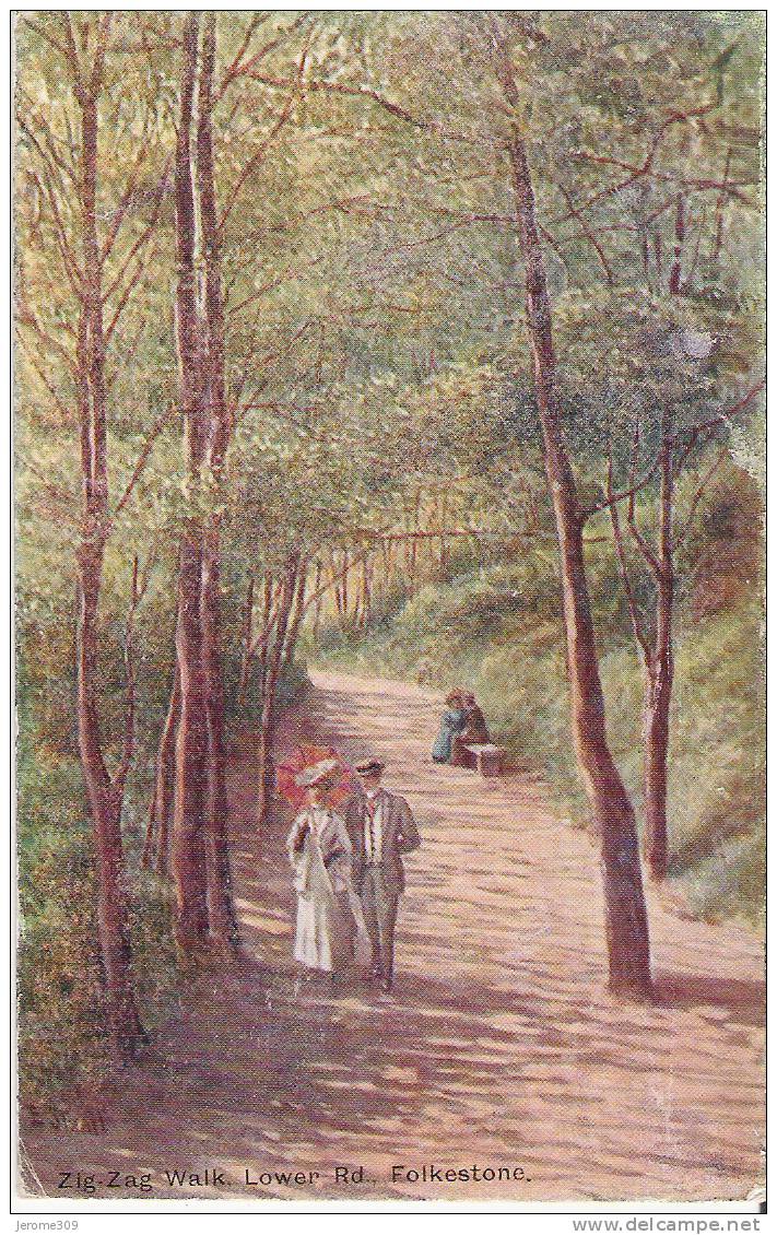 ROYAUME-UNI - FOLKESTONE - CPA - Folkestone, Zig-Zag Walk Lower Road - Folkestone