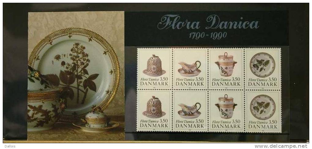 Danemark - 1990 - Porcelaines Flora Danica - Neufs - Carnet De Présentation - Porcellana