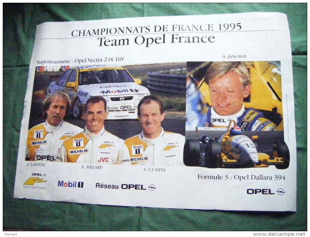 Affiche --championnats De France 1995-team Opel France.-70x100-laffite-helary-cudini-janoray6 - Sonstige & Ohne Zuordnung