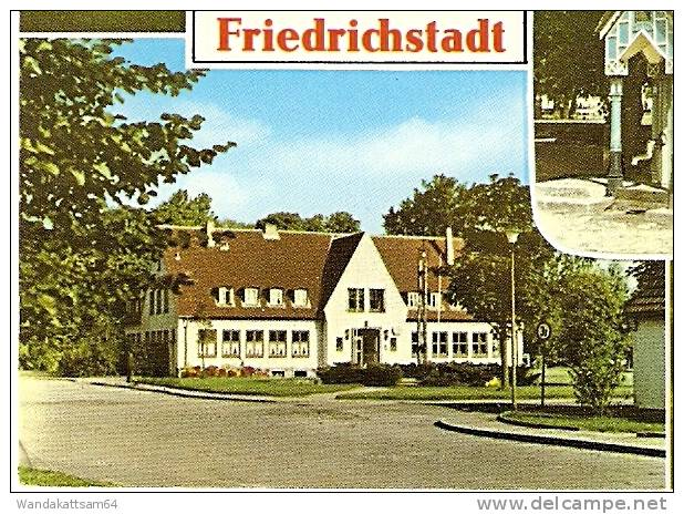 AK Friedrichstadt Eider Mehrbild 5 Bilder -4.7.71 - 13 225 HUSUM 1 Werbestempel STORM-STADT HUSUM Das Tor zur Halligwelt