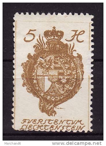 LIECHTENSTEIN.N°25.ARMOIRIES.  *neuf Et Charnière Sans Gomme - Unused Stamps