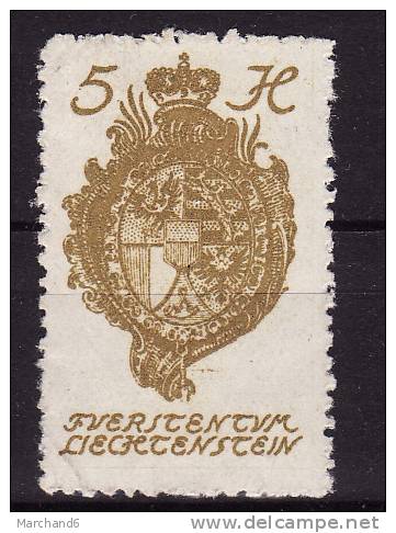 LIECHTENSTEIN.N°25.ARMOIRIES.   *neuf Et Charnière - Unused Stamps
