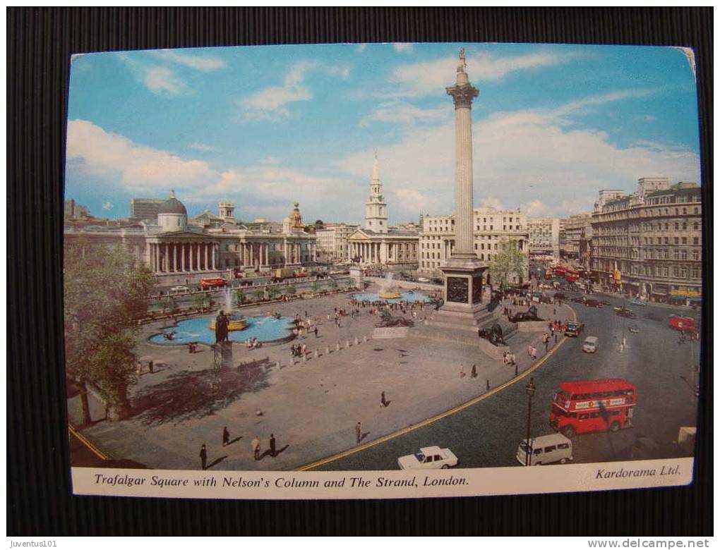 CPSM ANGLETERRE-Trafalgar Square With Nelson's Column And The Strand,London - Trafalgar Square