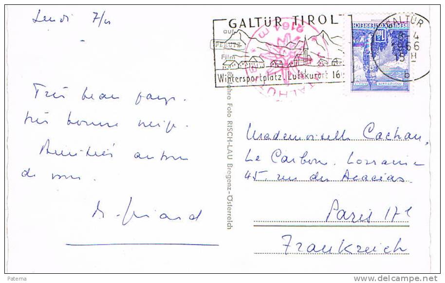 3352  Postal, GALTUR-TIROL 1966 (Austria), Post Card, Postkarte, - Cartas & Documentos