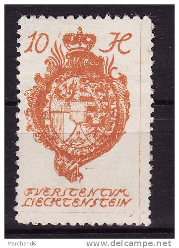 LIECHTENSTEIN.N°26.ARMOIR IES.  *neuf Et Charnière Sans Gomme - Unused Stamps