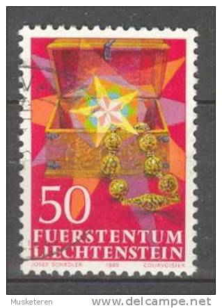 Liechtenstein 1985 Mi. 885  50 (Rp) Weihnachten Christmas Jul Noel Navidad Goldkiste - Gebraucht