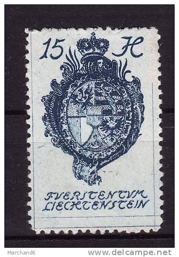 LIECHTENSTEIN.N°27.ARMOIRIES.   *neuf Et Charnière Sans Gomme - Unused Stamps