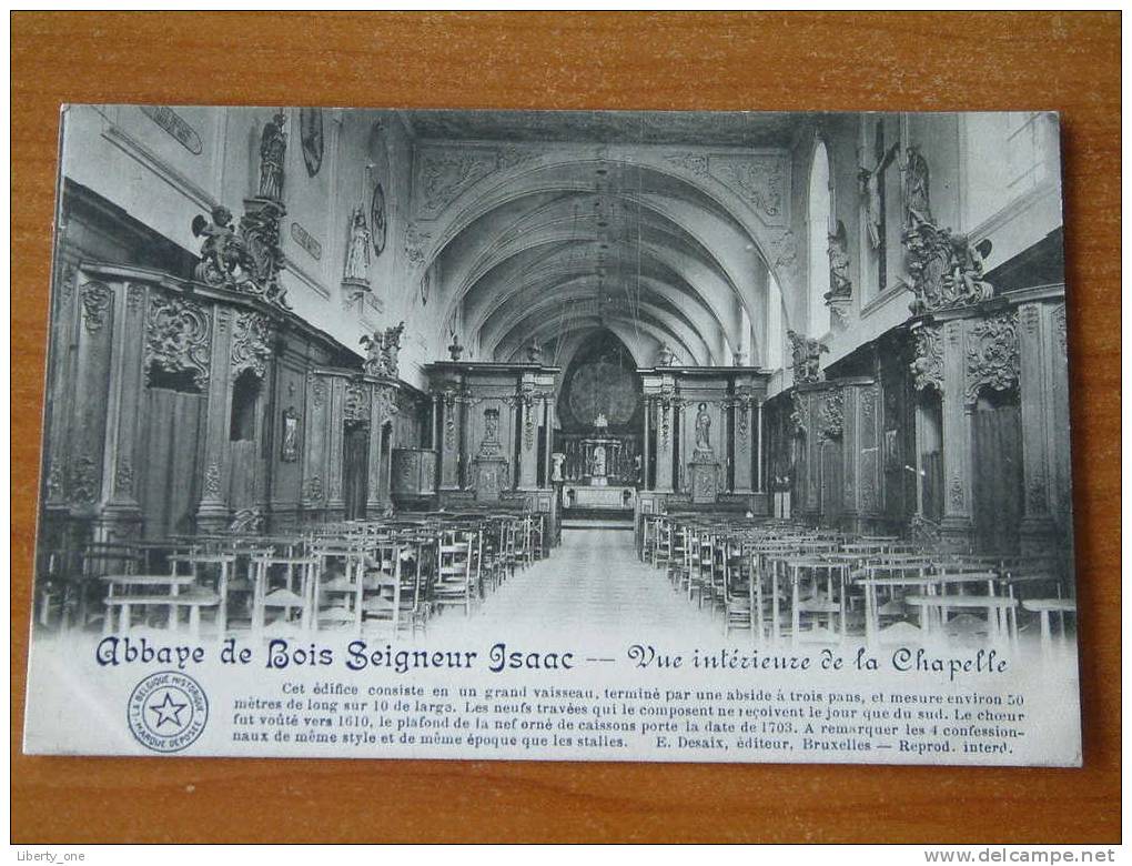Abbaye De Bois-Seigneur-Isaac / Vue Intérieure De La Chapelle / Anno 19?? ( Zie Foto Details ) !! - Eigenbrakel