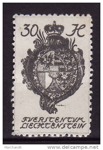 LIECHTENSTEIN.N°29.ARMOIRIES.  *neuf Et Charnière - Unused Stamps