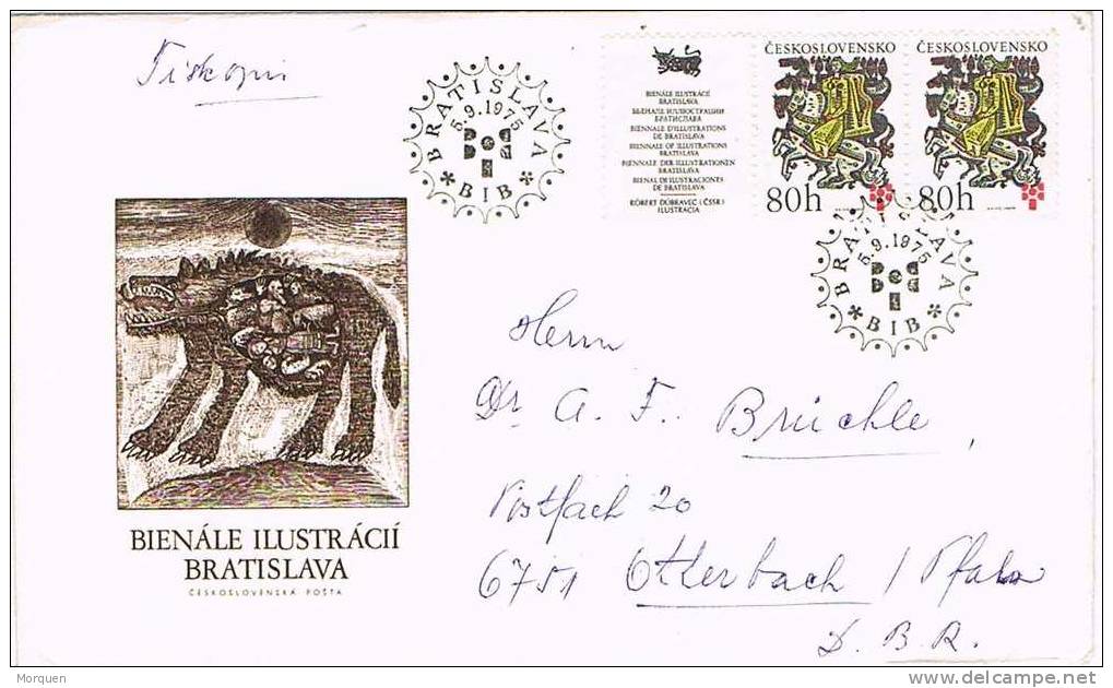 Carta  Bienal Ilustracion BRATISLAVA 1975 (Checoslovaquia). - Covers & Documents