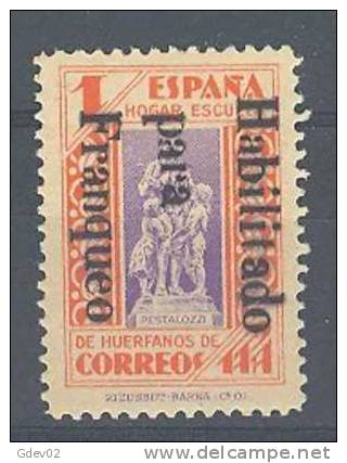 ESBE13-LA477T.España Spain.Espagne. BENEFICENCIA 1937 (Ed  NE 13**)sin Fijasellos,MAGNIFICA.RARA - Wohlfahrtsmarken