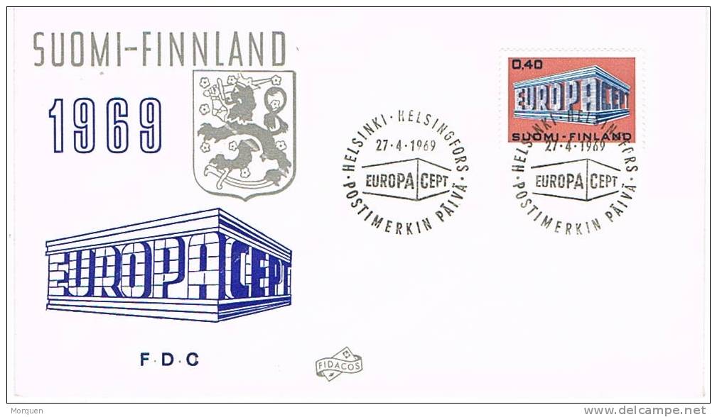 41286. Carta F.D.C. Helsinki (Finlandia) 1969. Tema Europa - FDC