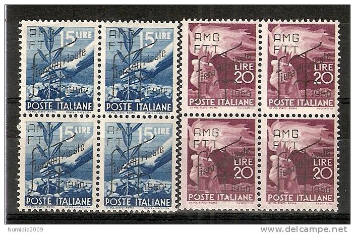 1950 TRIESTE A FIERA TRIESTE QUARTINA MNH ** - VR6521-2 - Nuovi