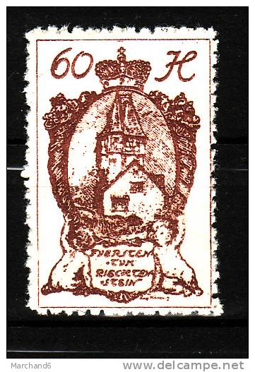 LIECHTENSTEIN.N°33.ARMOIRIES.    *neuf Et Trace De Papier Bord Droit - Unused Stamps