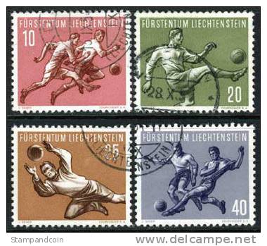 Liechtenstein #277-80 Used Football Players Set From 1954 - Usati