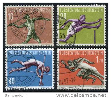 Liechtenstein #297-300 Used Sports Set From 1956 - Gebraucht