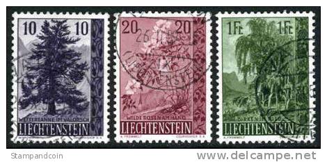 Liechtenstein #312-14 Used Tree Set From 1957 - Gebraucht