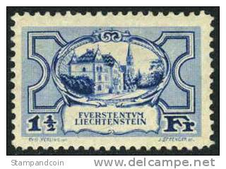 Liechtenstein #80 XF Mint Hinged 1-1/2fr High Value Of Set From 1924 - Unused Stamps
