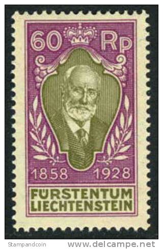 Liechtenstein #85 Mint Hinged 60rp From 1928 - Ungebraucht