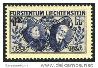 Liechtenstein #86 XF Mint Hinged 1.20fr From 1928 - Unused Stamps