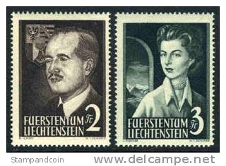 Liechtenstein #287-88 Mint Hinged Set From 1955 - Ungebraucht