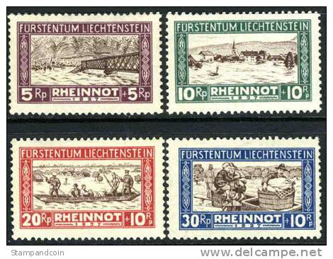 Liechtenstein B7-10 XF Mint Hinged Set From 1928 - Unused Stamps