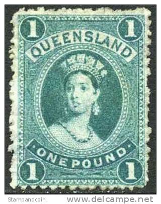 Queensland #78 Mint No Gum £1 Victoria From 1883 - Neufs