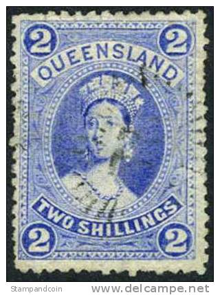 Queensland #79 Used 2sh Victoria From 1886 - Used Stamps