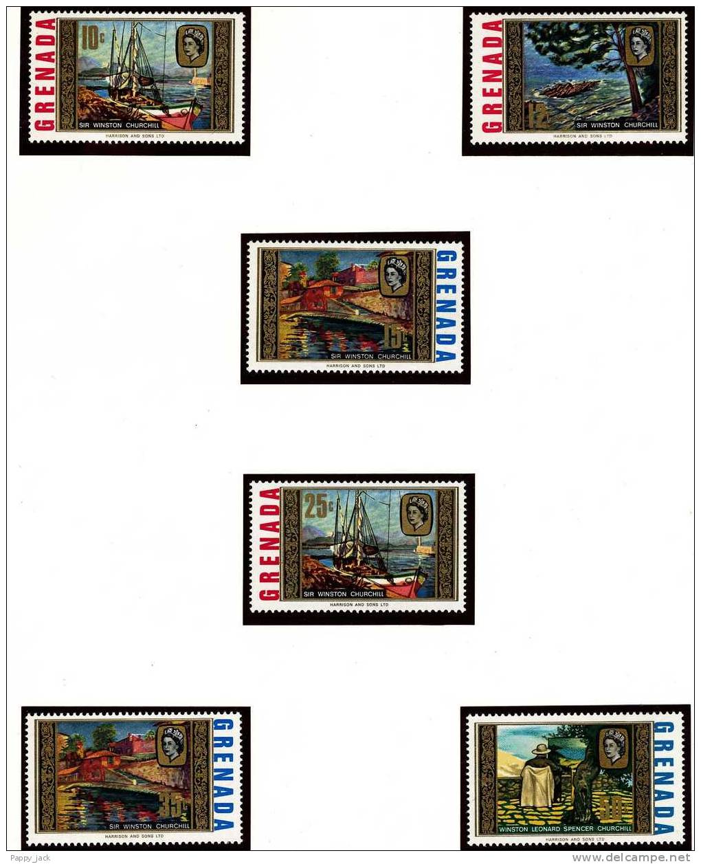 Grenada CHURCHILL, ART, PAINTINGS, Set Of 6 PERF MNH - Sir Winston Churchill