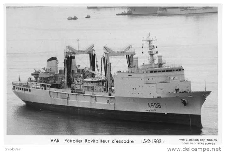 Pétrolier Ravitailleur VAR De La Marine Nationale Carte Photo Marius Bar - Oorlog