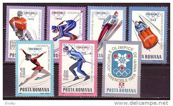 PGL D0363 - JEUX OLYMPIQUES 1968 ROMANIA Mi N°2620/26 ** - Winter 1968: Grenoble