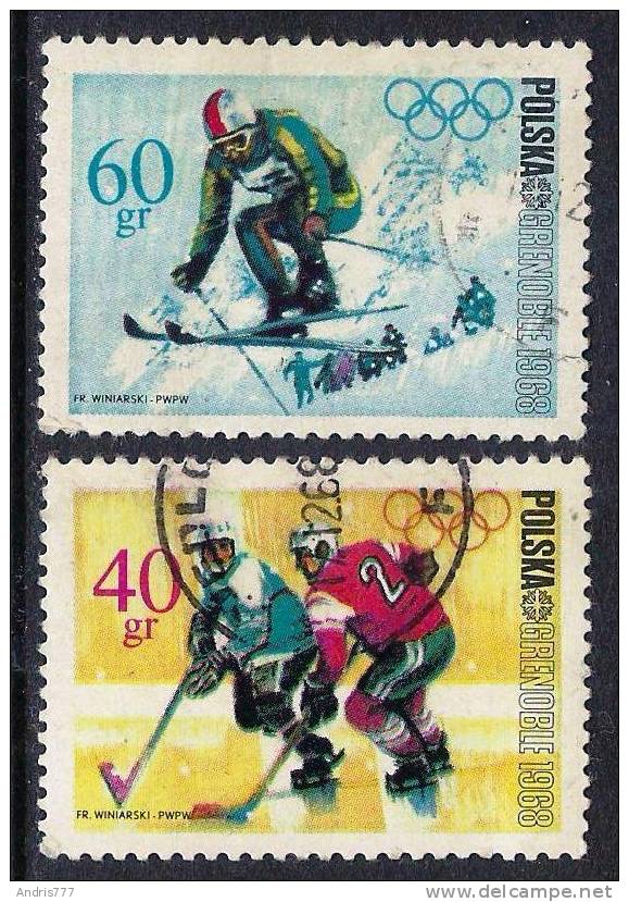 Poland Polska 1968 Winter Olympic Games Grenoble  Skiing Ice Hockey - Invierno 1968: Grenoble