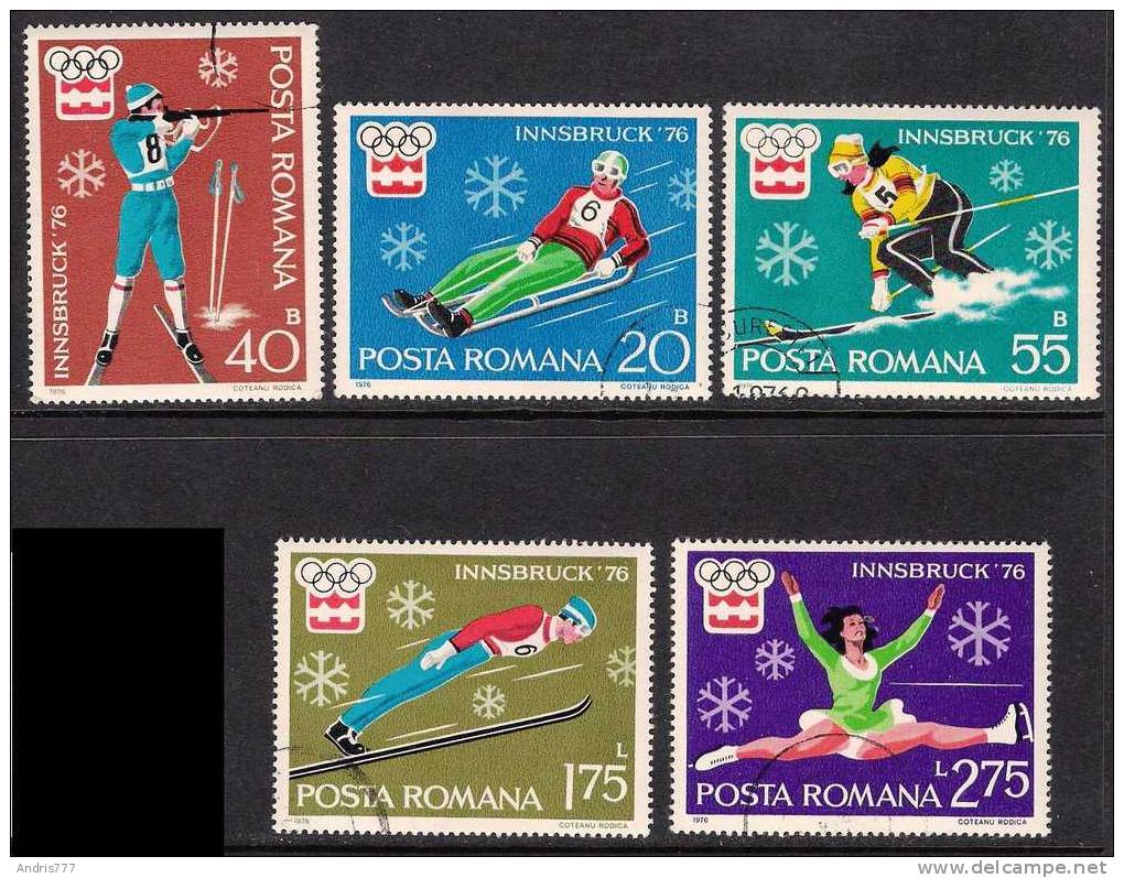 Romania Rumania 1976 Winter Olympic Games Innsbruck  Biathlon Luge Skiing Figure Skating - Hiver 1976: Innsbruck