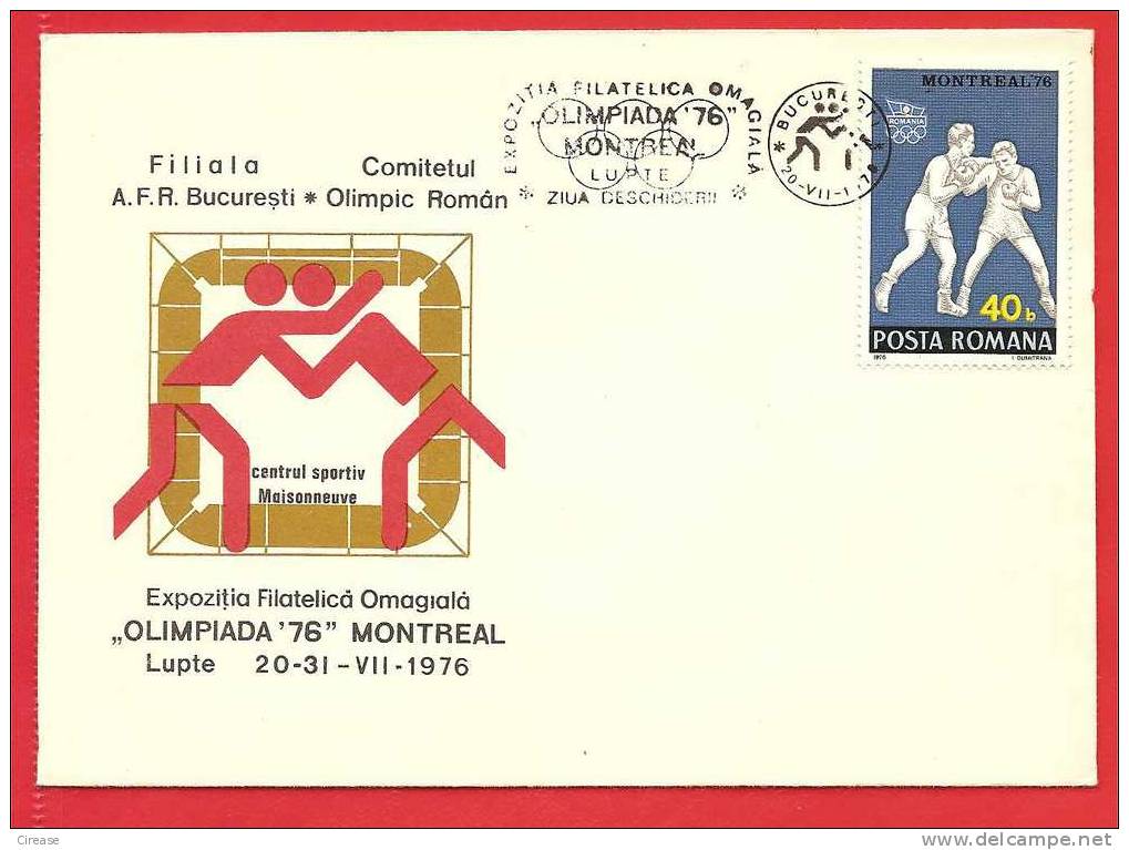 ROMANIA 1976  Cover.Olympic Games In Montreal. Boxing - Verano 1976: Montréal