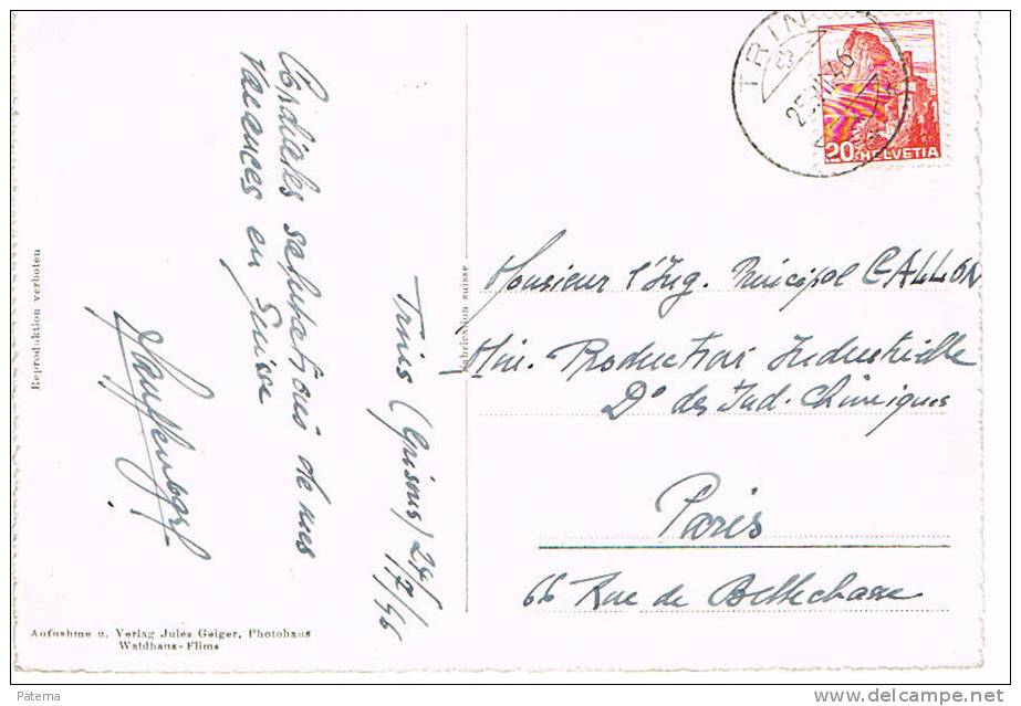 Postal, TRIN,1946,(Suiza),post Card, Postkarte, - Brieven En Documenten