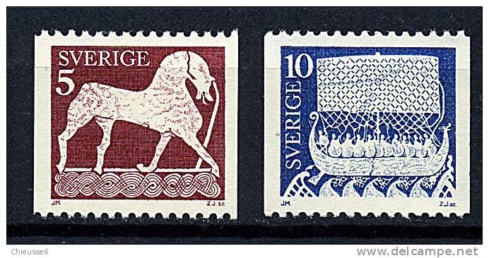 Suède ** N° 778/779 - Série Courante. Sculptures Sur Pierre - Unused Stamps