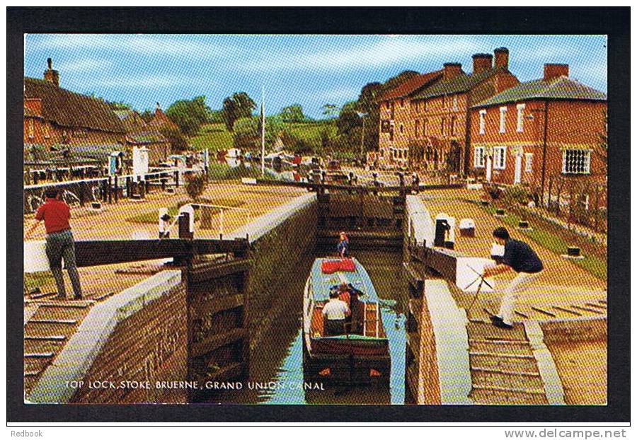 J. Salmon Postcard Top Lock - Stoke Bruerne - Gran Union Canal - Barge Boat - Northamptonshire  - Ref 511 - Northamptonshire