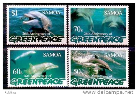Samoa 1996,Greenpeace Dolphins ,Michel 860-63 MNH 16396 - Dolphins