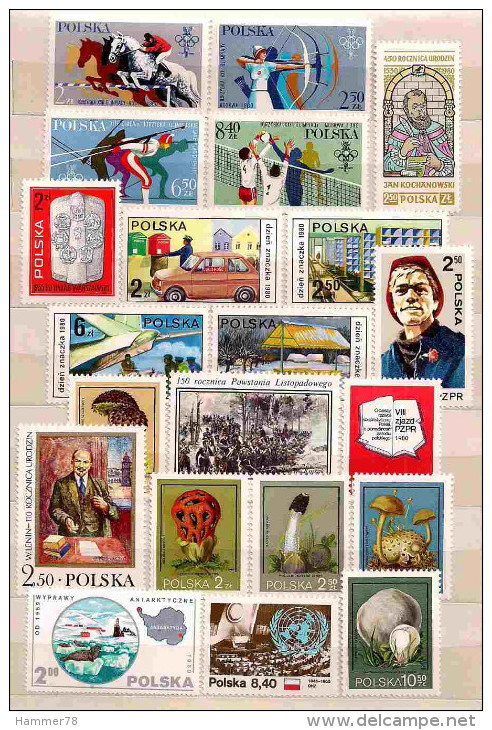 POLAND 1980 MIX OLYMPIC GAMES In MOSCOW & LAKE PLACID & OTHERS MNH - Nuevos