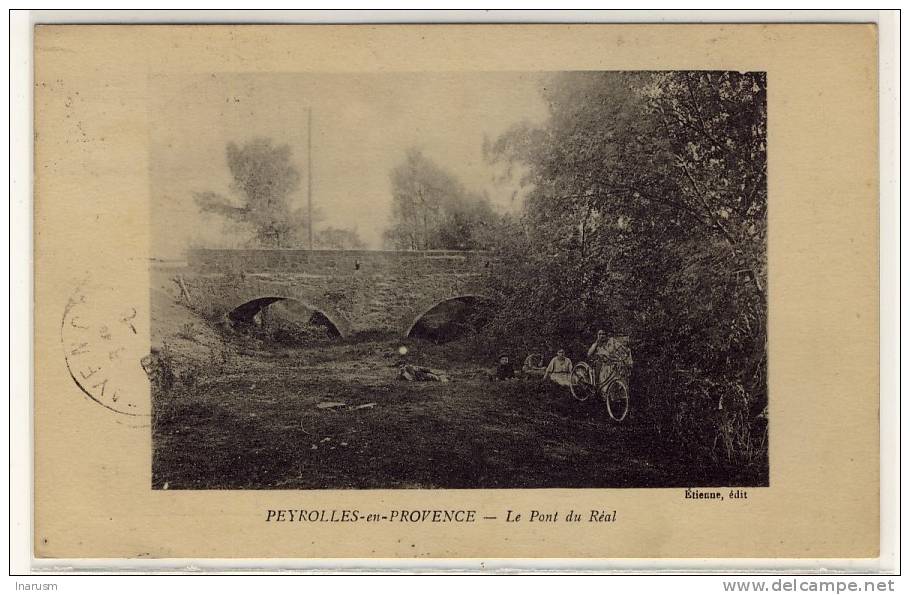 PEYROLLES EN PROVENCE - Le Pont Du Réal, Famille Qui Pique-nique - Ed. Etienne,  N° -- - Peyrolles