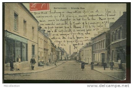 59 BERLAIMONT / Grande Rue / CARTE COULEUR TOILEE - Berlaimont