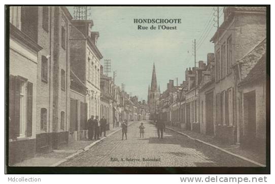 59 HONDSCHOOTE / La Rue De L' Ouest / CARTE COULEUR - Hondshoote