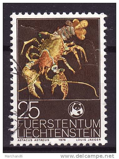 LIECHTENSTEIN.N°587.FONDS INTERNATIONAL POUR LA PROTECTION DE LA NATURE ECREVISSE. Oblitéré - Usati