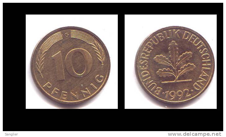 10 PFENNIG 1992 G - 10 Pfennig