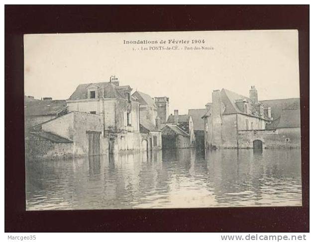 Les Ponts De Cé Inondations De Fev.1904 Port Des Nouës Pas D'édit.n° 1 Dos Non Imprimé - Les Ponts De Ce